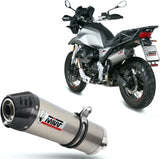 Exhaust Tip With Noise Certification Oval Titanium Carbon - Mivv Compatible With Moto Guzzi V85 Tt (2019-2024)
