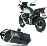 Exhaust Tip With Noise Certification Speed Edge Steel Black Carbon - Mivv Compatible With Moto Guzzi V85 Tt (2019-2024)