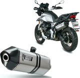 Exhaust Tip With Noise Certification Speed Edge Stainless Steel Carbon - Mivv Compatible With Moto Guzzi V85 Tt (2019-2024)