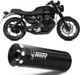 Dual Non-Catalytic Exhaust System With Sound Certification Hr-1 Steel Black - Mivv Compatible With Moto Guzzi V7 Stone (2021-2024)