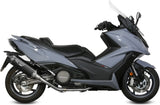 Complete Non-Catalytic Exhaust System With Sound Certification Speed Edge Steel Black Carbon - Mivv Compatible With Kymco Ak 550 (2017-2020)