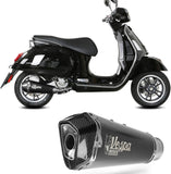 Catalytic Exhaust Tip With Sound Certification Delta Race Steel Black Carbon - Mivv Compatible With Piaggio Vespa Gts 300 (2021-2024)
