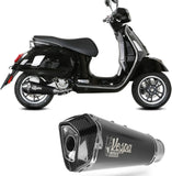 Non-Catalytic Exhaust Tip With Sound Certification Delta Race Steel Black Carbon - Mivv Compatible With Piaggio Vespa Gtv 300 (2023-2024)