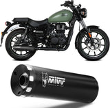 Exhaust Tip With Noise Certification Hr-1 Steel Black - Mivv Compatible With Royal Enfield Meteor 350 (2021-2024)