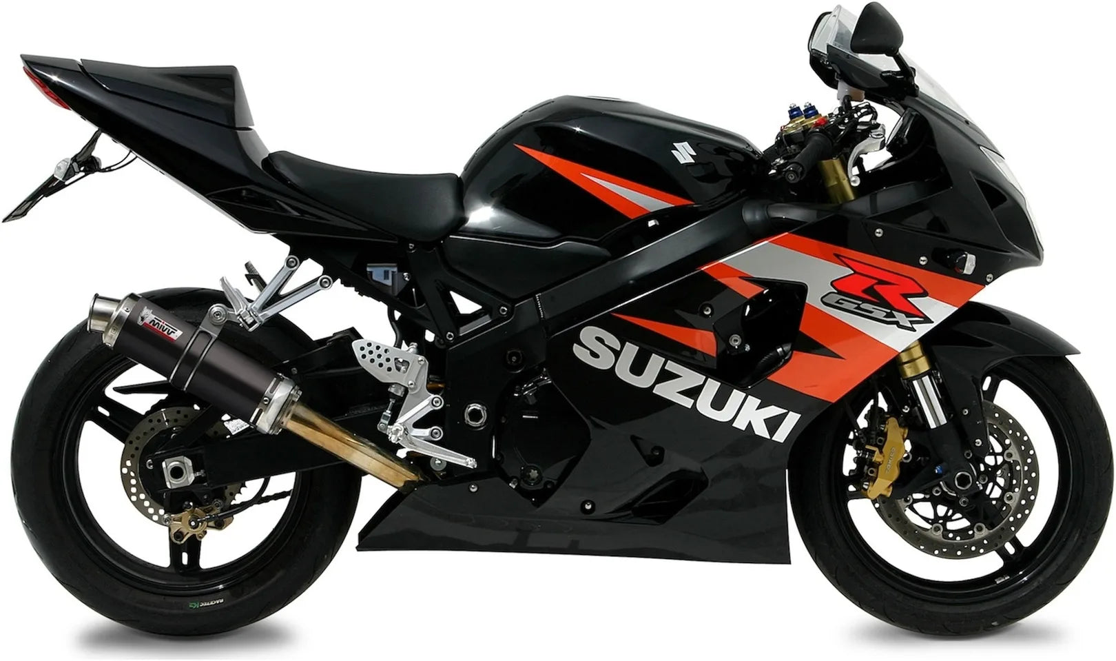 Exhaust Tip With Noise Certification Gp Steel Black - Mivv Compatible With Suzuki Gsx-R 750 (2004-2005)