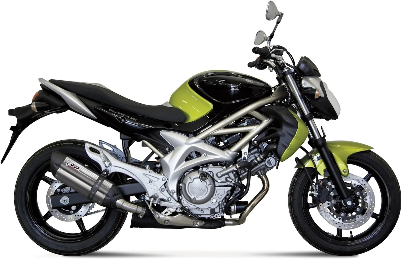 Exhaust Tip With Noise Certification Suono Stainless Steel Carbon - Mivv Compatible With Suzuki Gladius (2009-2015)