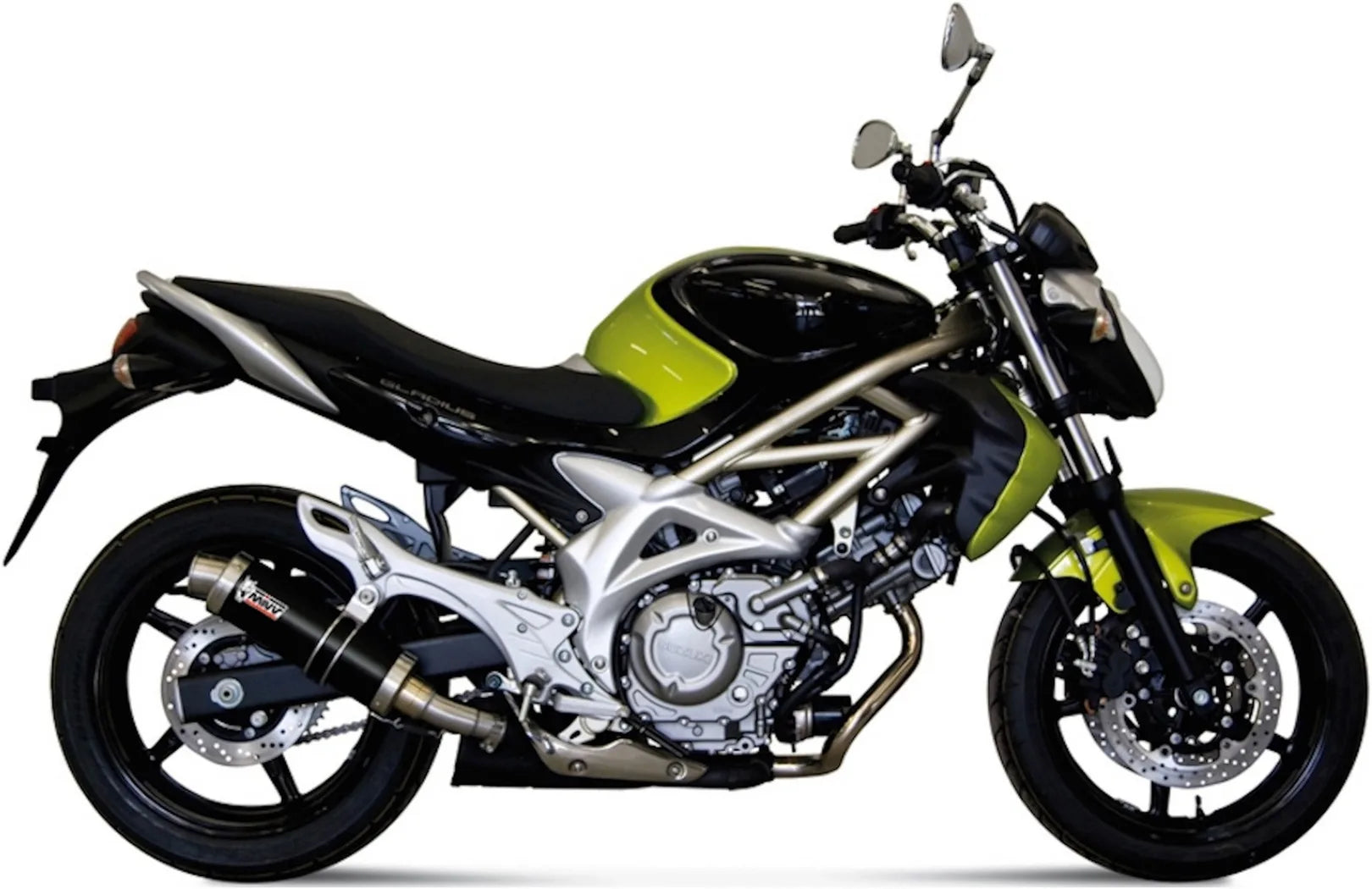 Exhaust Tip With Noise Certification Gp Steel Black - Mivv Compatible With Suzuki Gladius (2009-2015)