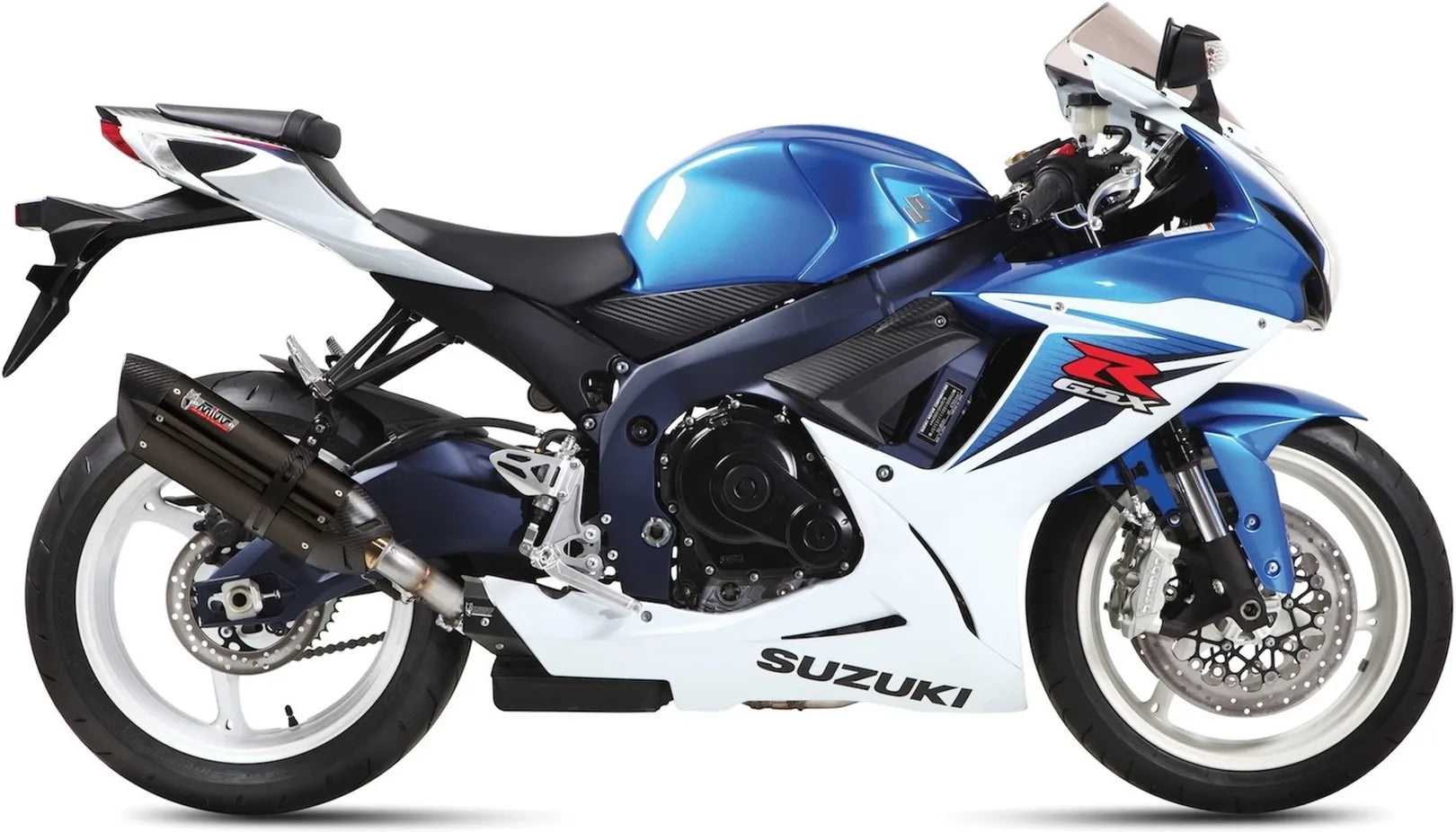 Exhaust Tip With Noise Certification Suono Steel Black Carbon - Mivv Compatible With Suzuki Gsx-R 750 (2011-2017)