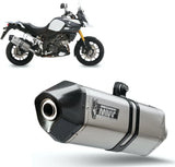 Exhaust Tip With Noise Certification Speed Edge Stainless Steel Carbon - Mivv Compatible With Suzuki Dl 1050 V-Strom - Xt (2020-2024)
