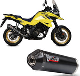 Exhaust Tip With Noise Certification Oval Steel Black Carbon - Mivv Compatible With Suzuki V-Strom 1050 (2020-2024)