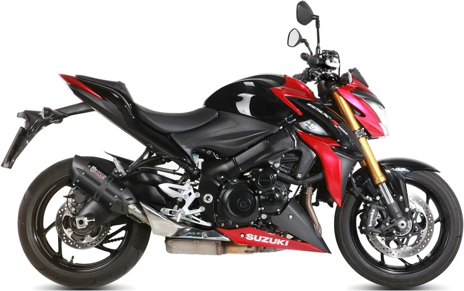 Exhaust Tip With Noise Certification Suono Steel Black Carbon - Mivv Compatible With Suzuki Gsx-S 1000 (2015-2020)