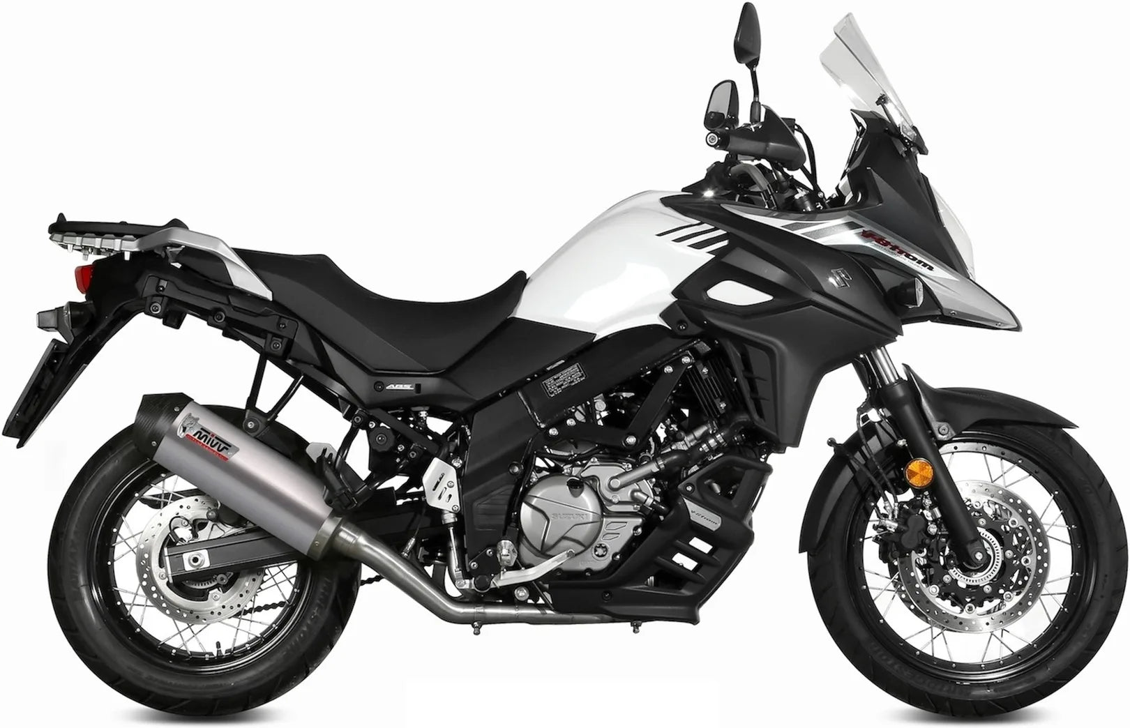 Catalytic Exhaust Tip With Sound Certification Oval Titanium Carbon - Mivv Compatible With Suzuki Dl 650 V-Strom (2017-2024)