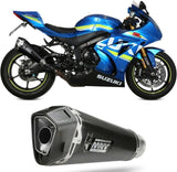 Exhaust Tip With Noise Certification Delta Race Steel Black Carbon - Mivv Compatible With Suzuki Gsx-R 1000 (2017-2020)