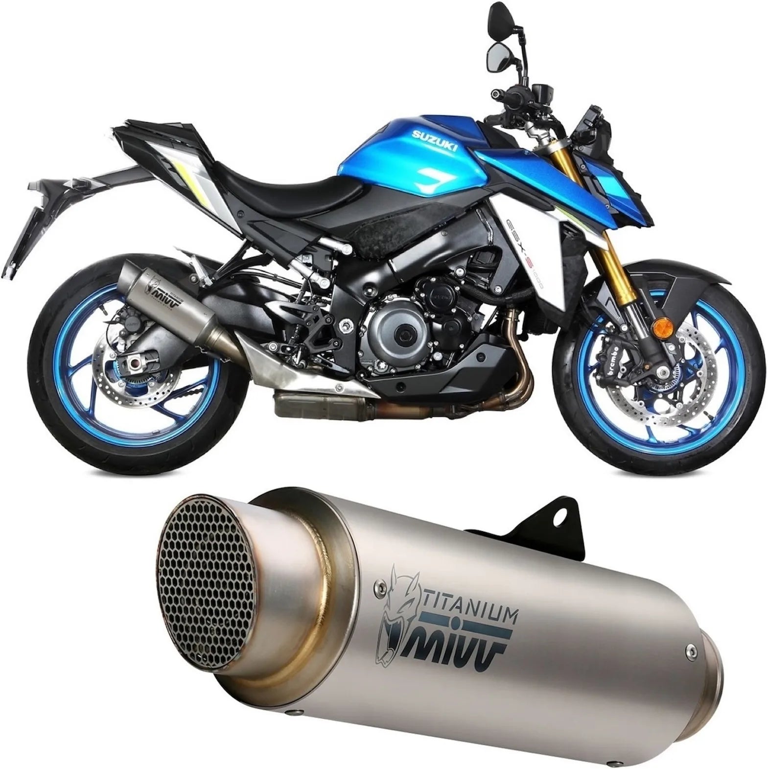 Exhaust Tip With Noise Certification Gppro Titanium - Mivv Compatible With Suzuki Gsx-S 1000 (2021-2024)