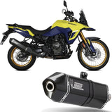 Exhaust Tip With Noise Certification Speed Edge Steel Black Carbon - Mivv Compatible With Suzuki V-Strom 800 Se (2023-2024)