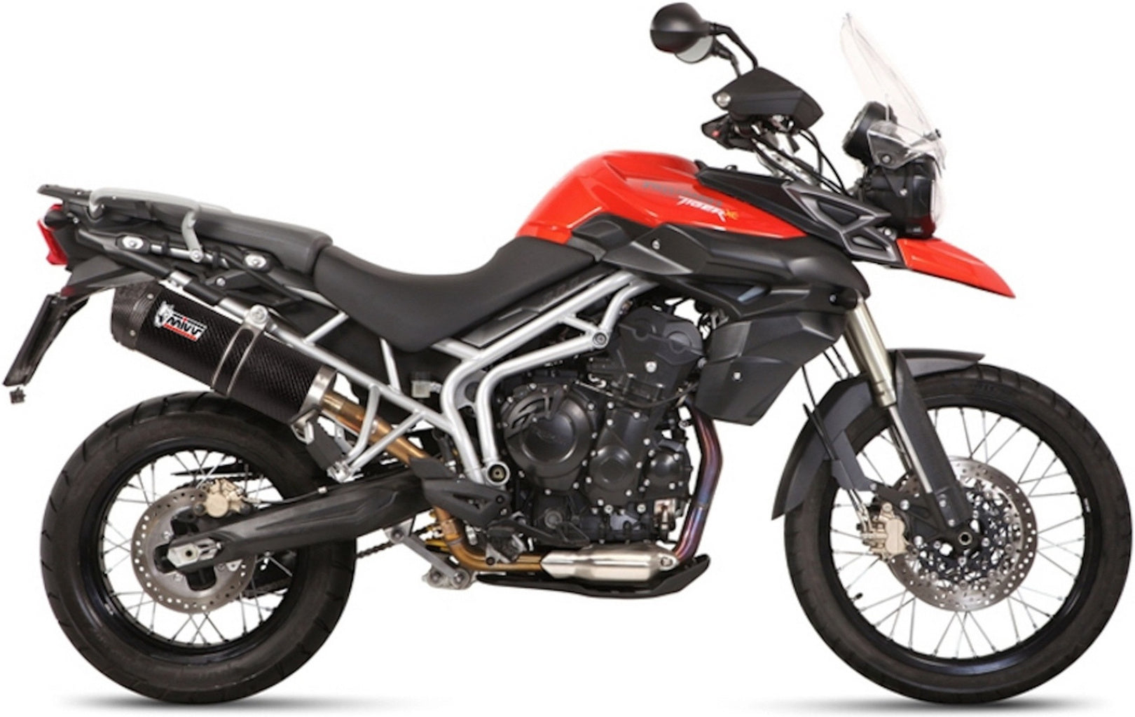 Exhaust Tip With Noise Certification Oval Carbon Carbon - Mivv Compatible With Triumph Tiger 800 (2011-2016)
