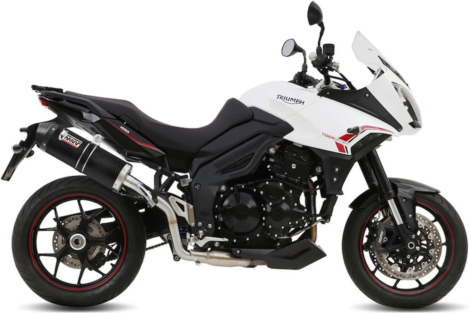 Catalytic Exhaust Tip With Sound Certification Oval Carbon Carbon - Mivv Compatible With Triumph Tiger 1050 Sport (2013-2016)
