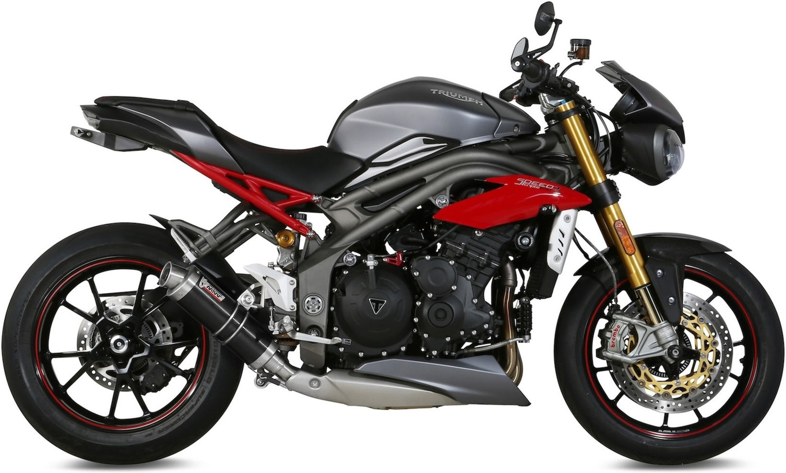 Exhaust Tip With Noise Certification Gp Steel Black - Mivv Compatible With Triumph Speed Triple (2016-2017)
