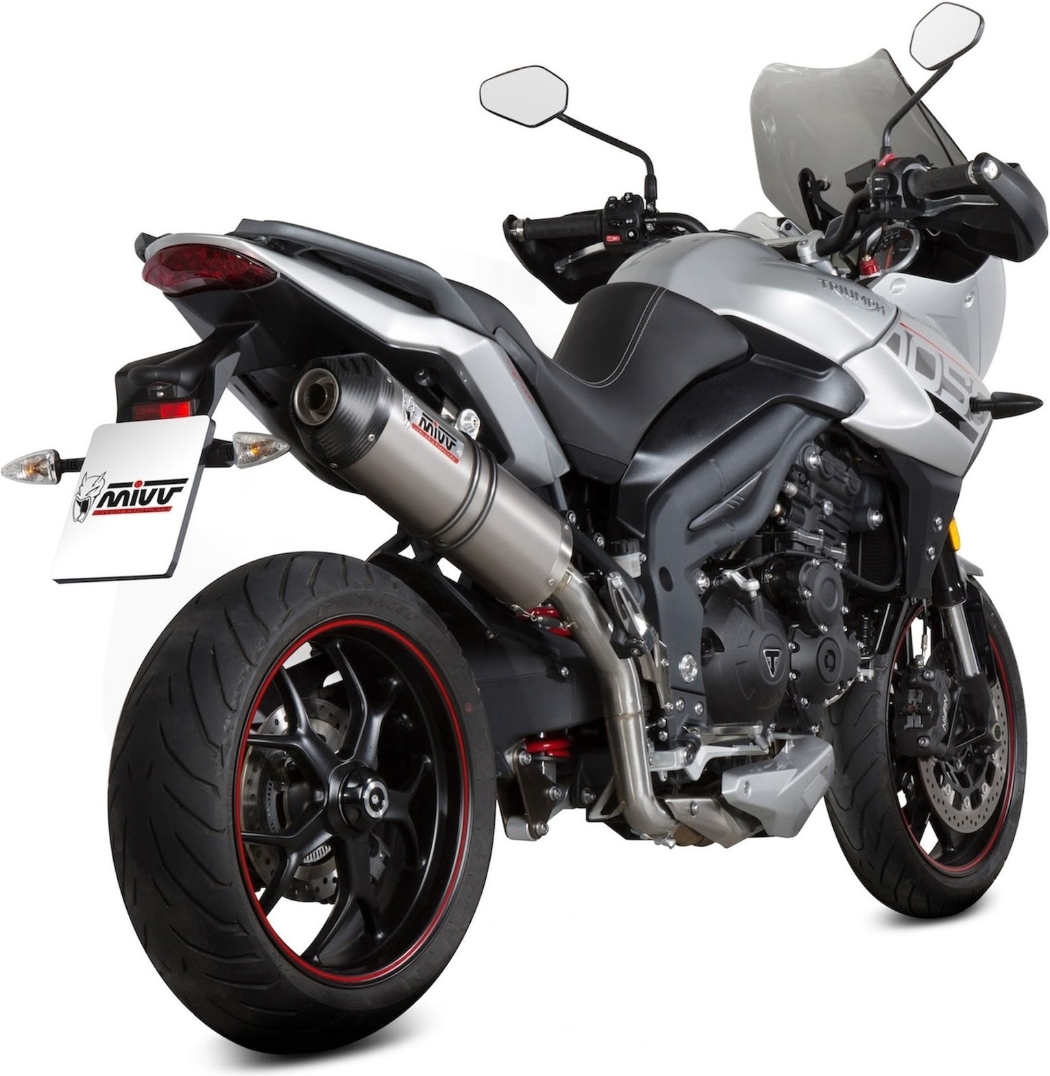 Exhaust Tip With Noise Certification Oval Titanium Carbon - Mivv Compatible With Triumph Tiger 1050 Sport (2017-2020)