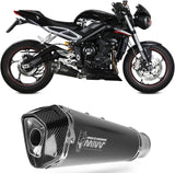 Exhaust Tip With Noise Certification Delta Race Steel Black Carbon - Mivv Compatible With Triumph Street Triple 660 S (2017-2022)