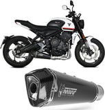 Complete Catalytic Exhaust System With Sound Certification Delta Race Steel Black Carbon - Mivv Compatible With Triumph Trident 660 (2021-2024)