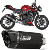 Complete Non-Catalytic Exhaust System With Sound Certification Sr-1 Titanium Black - Mivv Compatible With Triumph Street Triple 765 R - Rs (2023-2024)