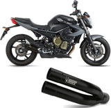 Exhaust Tip With Noise Certification Double Gun Steel Black - Mivv Compatible With Yamaha Xj6 600 (2009-2016)