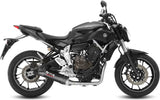 Complete Catalytic Exhaust System With Sound Certification Oval Carbon Carbon - Mivv Compatible With Yamaha Mt-07 (2014-2024)