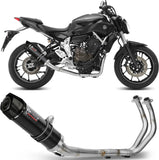 Complete Non-Catalytic Exhaust System With Sound Certification Gp Carbon Carbon - Mivv Compatible With Yamaha Fz-07 (2014-2024)