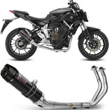 Complete Non-Catalytic Exhaust System With Sound Certification Gp Steel Black Carbon - Mivv Compatible With Yamaha Fz-07 (2014-2024)