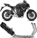 Complete Non-Catalytic Exhaust System With Sound Certification Gp Steel Black Carbon - Mivv Compatible With Yamaha Mt-07 (2014-2024)