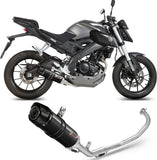 Complete Catalytic Exhaust System With Sound Certification Gp Steel Black Carbon - Mivv Compatible With Yamaha Yzf-R 125 (2014-2018)