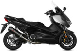 Complete Catalytic Exhaust System With Sound Certification Oval Steel Black Carbon - Mivv Compatible With Yamaha T-Max 530 (2017-2019)