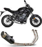 Complete Non-Catalytic Exhaust System With Sound Certification Gppro Carbon - Mivv Compatible With Yamaha Mt-07 (2021-2024)
