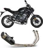 Complete Non-Catalytic Exhaust System With Sound Certification Gppro Carbon - Mivv Compatible With Yamaha Fz-07 (2021-2024)