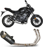 Complete Non-Catalytic Exhaust System With Sound Certification Gppro Steel Black - Mivv Compatible With Yamaha Fz-07 (2021-2024)