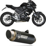 Complete Non-Catalytic Exhaust System With Sound Certification Gppro Steel Black - Mivv Compatible With Yamaha Mt-125 (2020-2024)