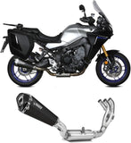 Complete Catalytic Exhaust System With Sound Certification Delta Race Steel Black Carbon - Mivv Compatible With Yamaha Tracer 9 - Gt (2021-2023)