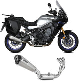 Complete Non-Catalytic Exhaust System With Sound Certification Delta Race Stainless Steel Carbon - Mivv Compatible With Yamaha Tracer 9 - Gt (2021-2023)