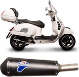 Complete Exhaust System Without Catalytic Converter And Without Sound Certification Oval Steel Black - Termignoni Compatible With Piaggio Vespa 300 (2008-2022)