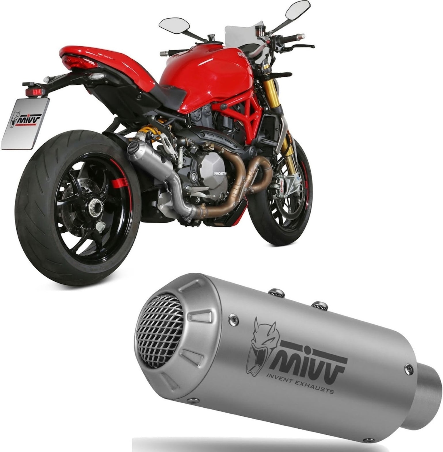 Uncatalysed Exhaust System Without Sound Certification Mk3 Stainless Steel - Mivv Compatible With Ducati Monster 821 (2018-2020)