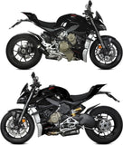 Dual Exhaust System Without Catalytic Converters And Without Sound Certification X-M1 Steel Black - Mivv Compatible With Ducati Streetfighter V4 (2020-2022)