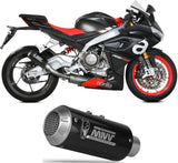 Complete Exhaust System Without Catalytic Converter And Without Sound Certification Mk3 Carbon - Mivv Compatible With Aprilia Rs 660 (2020-2024)