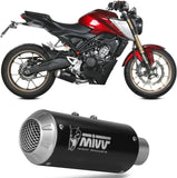 Complete Exhaust System Without Catalytic Converter And Without Sound Certification Mk3 Steel Black - Mivv Compatible With Honda Cb 125 R (2021-2024)
