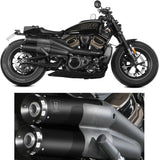 Dual Exhaust System Without Catalytic Converters And Without Sound Certification Hr-1 Steel Black - Mivv Compatible With Harley-Davidson Sportster S (2021-2024)