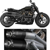 Dual Exhaust System Without Catalytic Converters And Without Sound Certification Hr-1 Steel Black Carbon - Mivv Compatible With Harley-Davidson Sportster S (2021-2024)