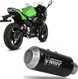 Complete Exhaust System Without Catalytic Converter And Without Sound Certification Mk3 Steel Black - Mivv Compatible With Kawasaki Ninja 650 (2017-2023)