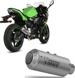 Complete Exhaust System Without Catalytic Converter And Without Sound Certification Mk3 Stainless Steel - Mivv Compatible With Kawasaki Ninja 650 (2017-2023)