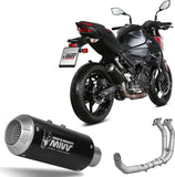 Complete Exhaust System Without Catalytic Converter And Without Sound Certification Mk3 Steel Black - Mivv Compatible With Kawasaki Ninja 400 (2018-2020)