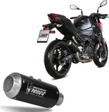 Uncatalysed Exhaust System Without Sound Certification Mk3 Steel Black - Mivv Compatible With Kawasaki Ninja 400 (2018-2020)